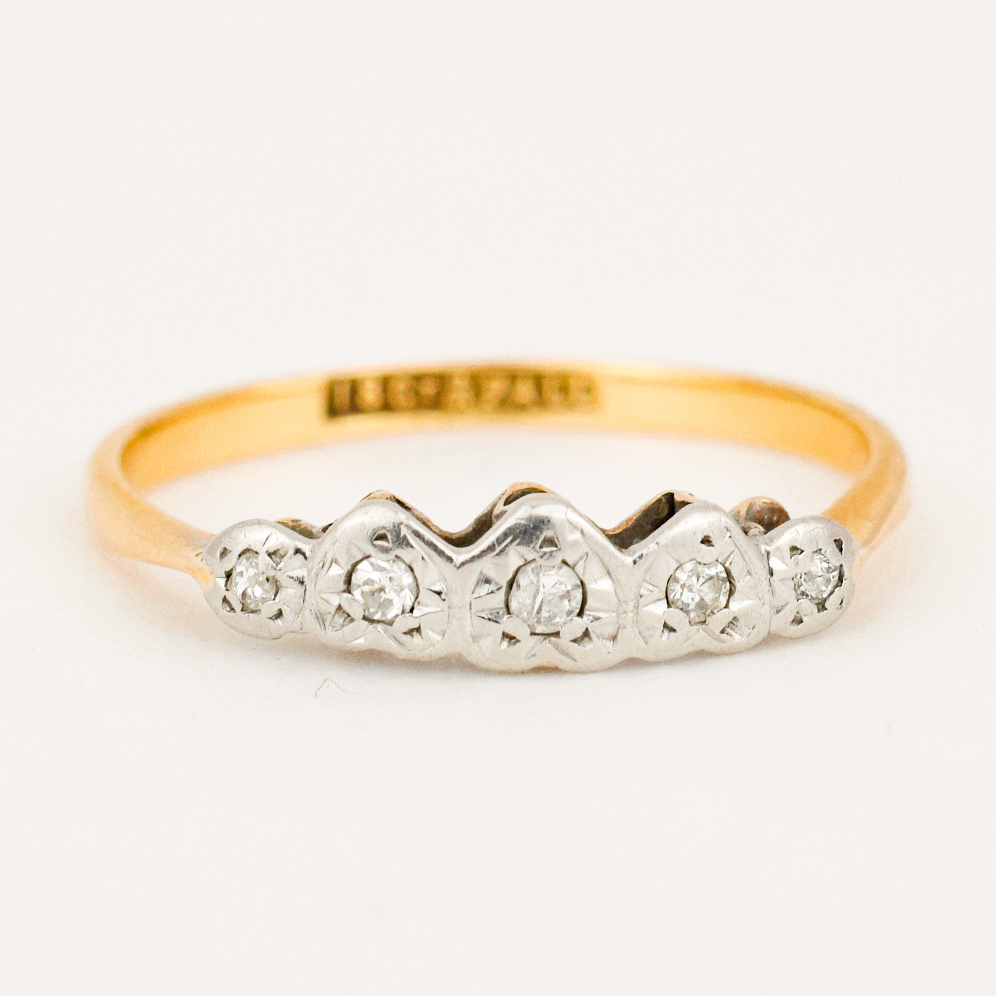 Antique Diamond Heart Band