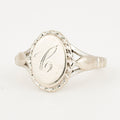 vintage gold Cursive 'C' Signet Ring