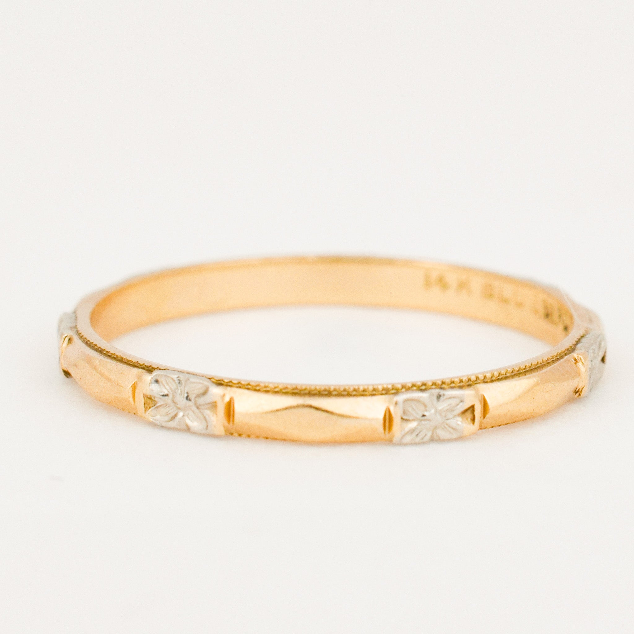 Two-Toned Orange Blossom Gold Band
