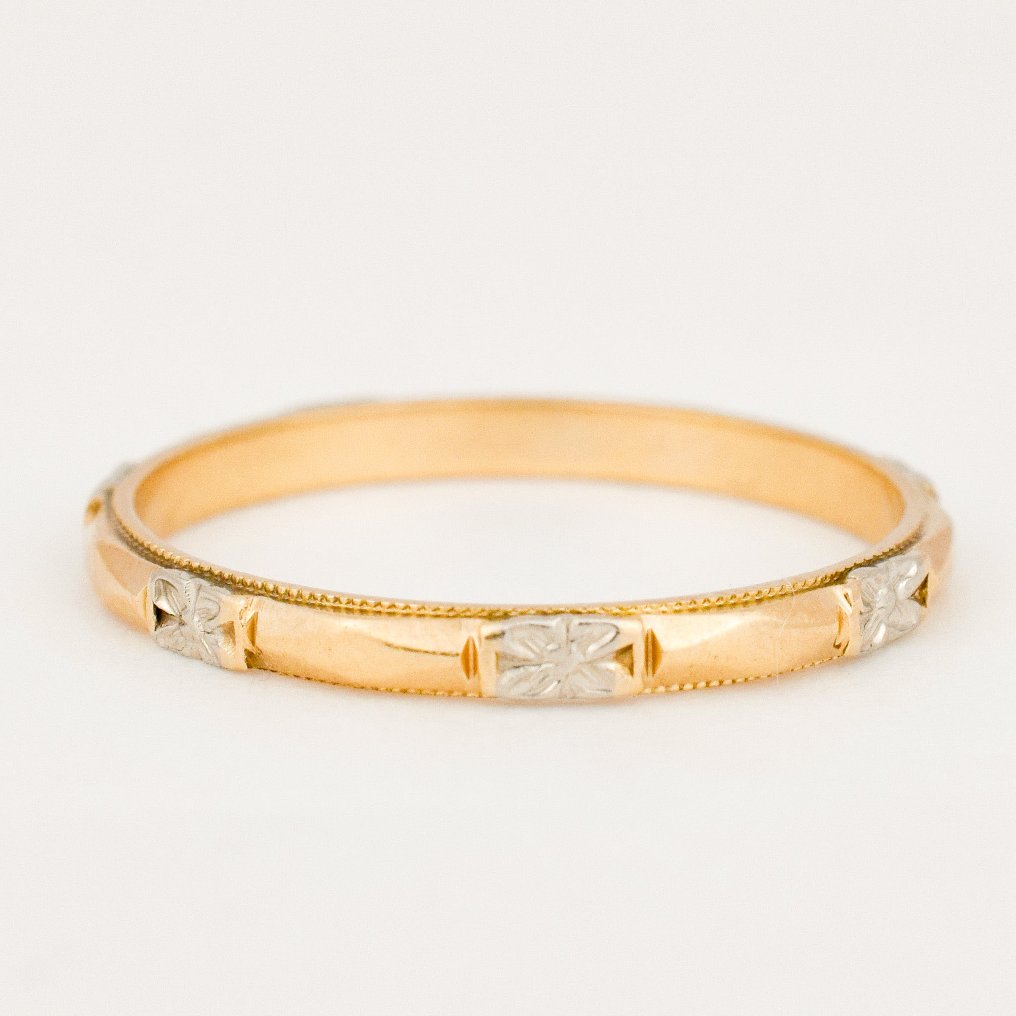 Two-Toned Orange Blossom Gold Band