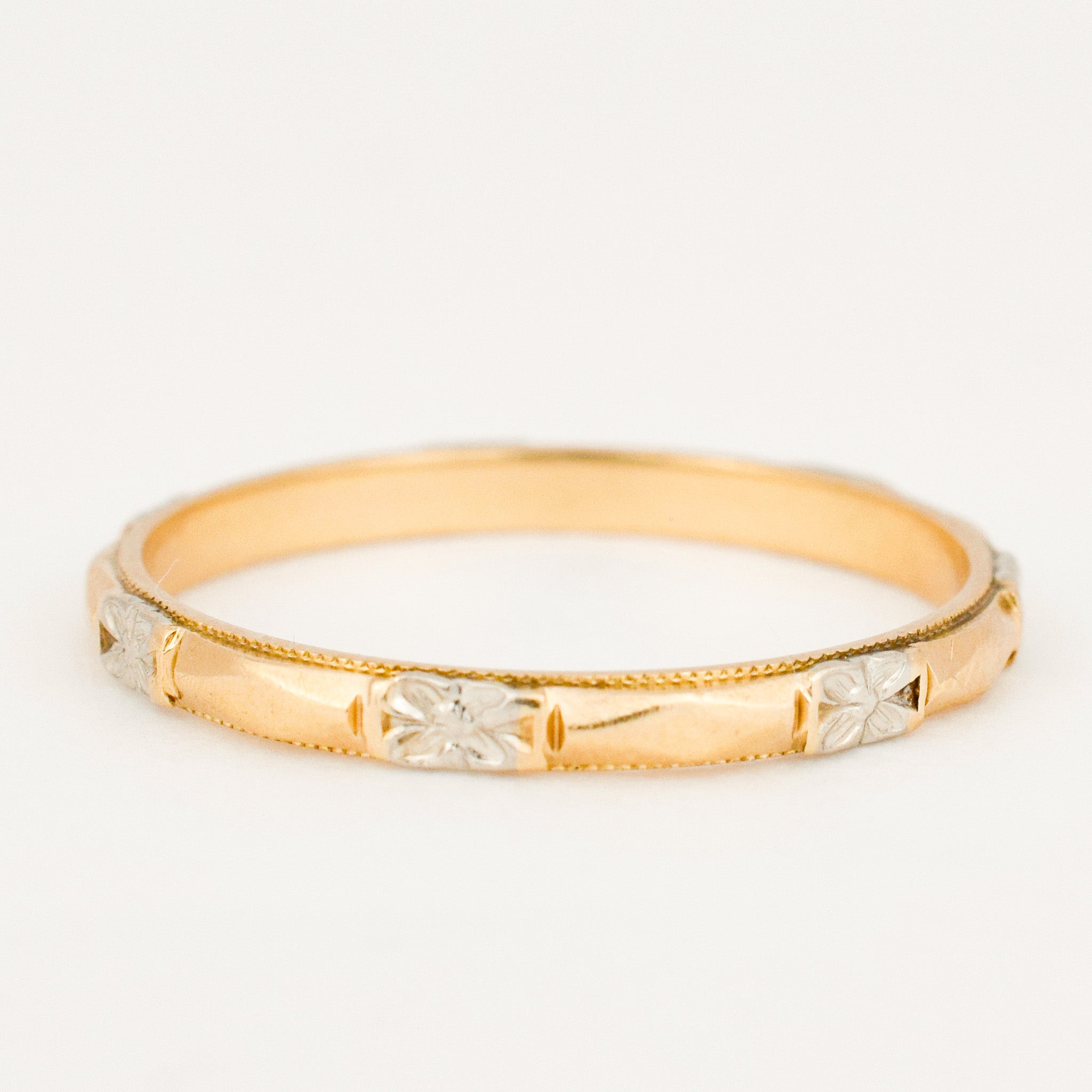 Two-Toned Orange Blossom Gold Band