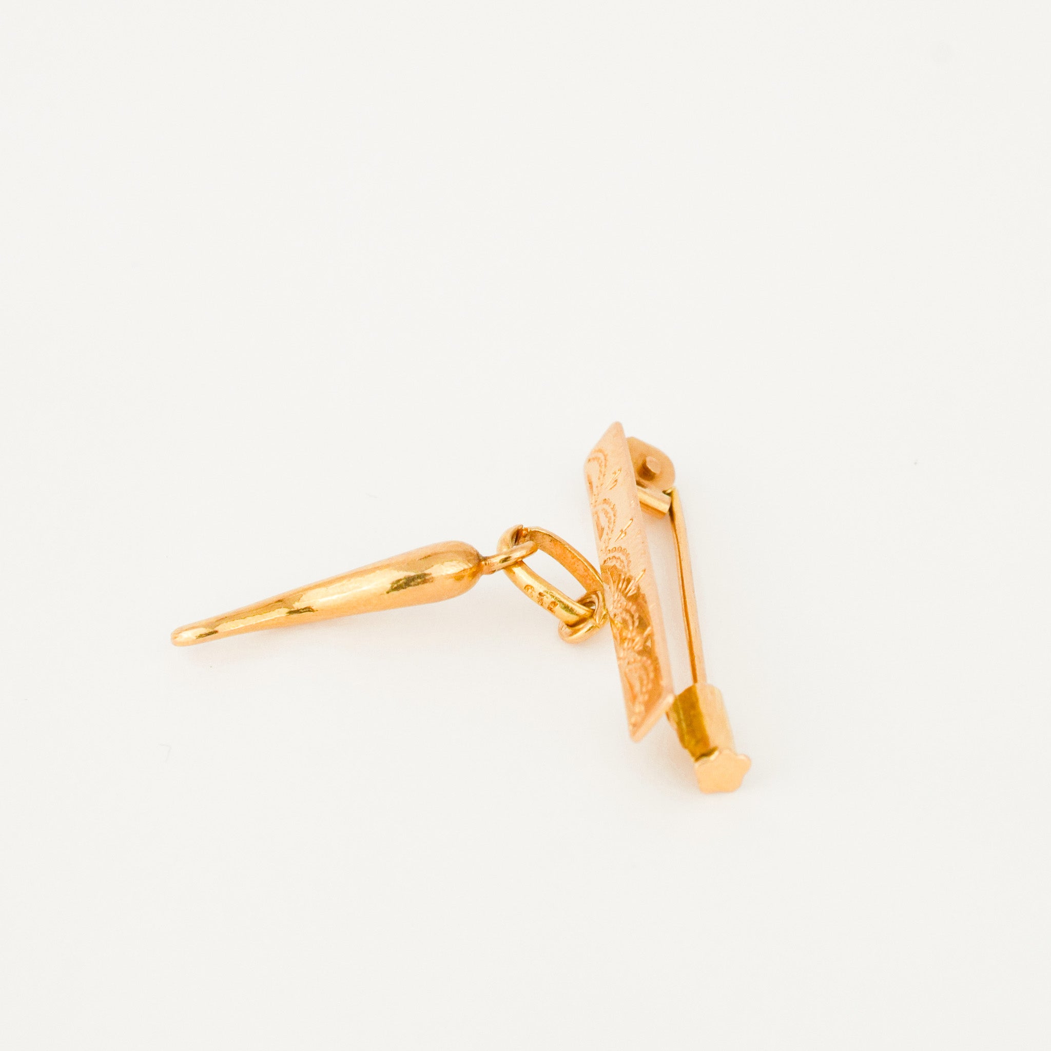 antique cornicello broach