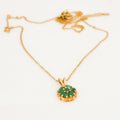 vintage emerald floral cluster necklace