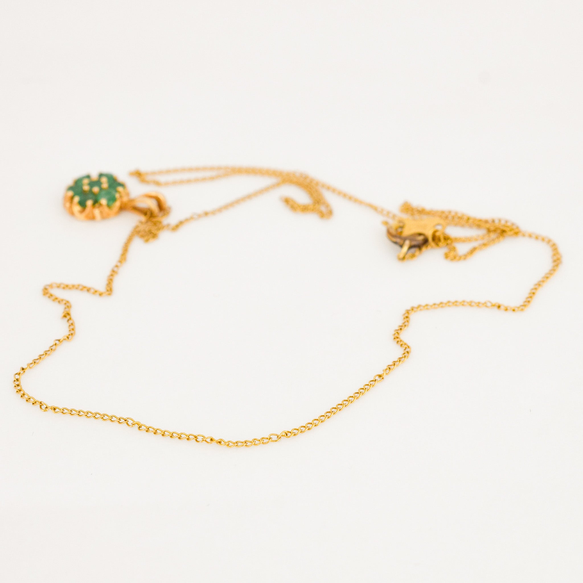 vintage emerald floral cluster necklace