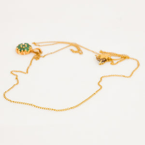 vintage emerald floral cluster necklace