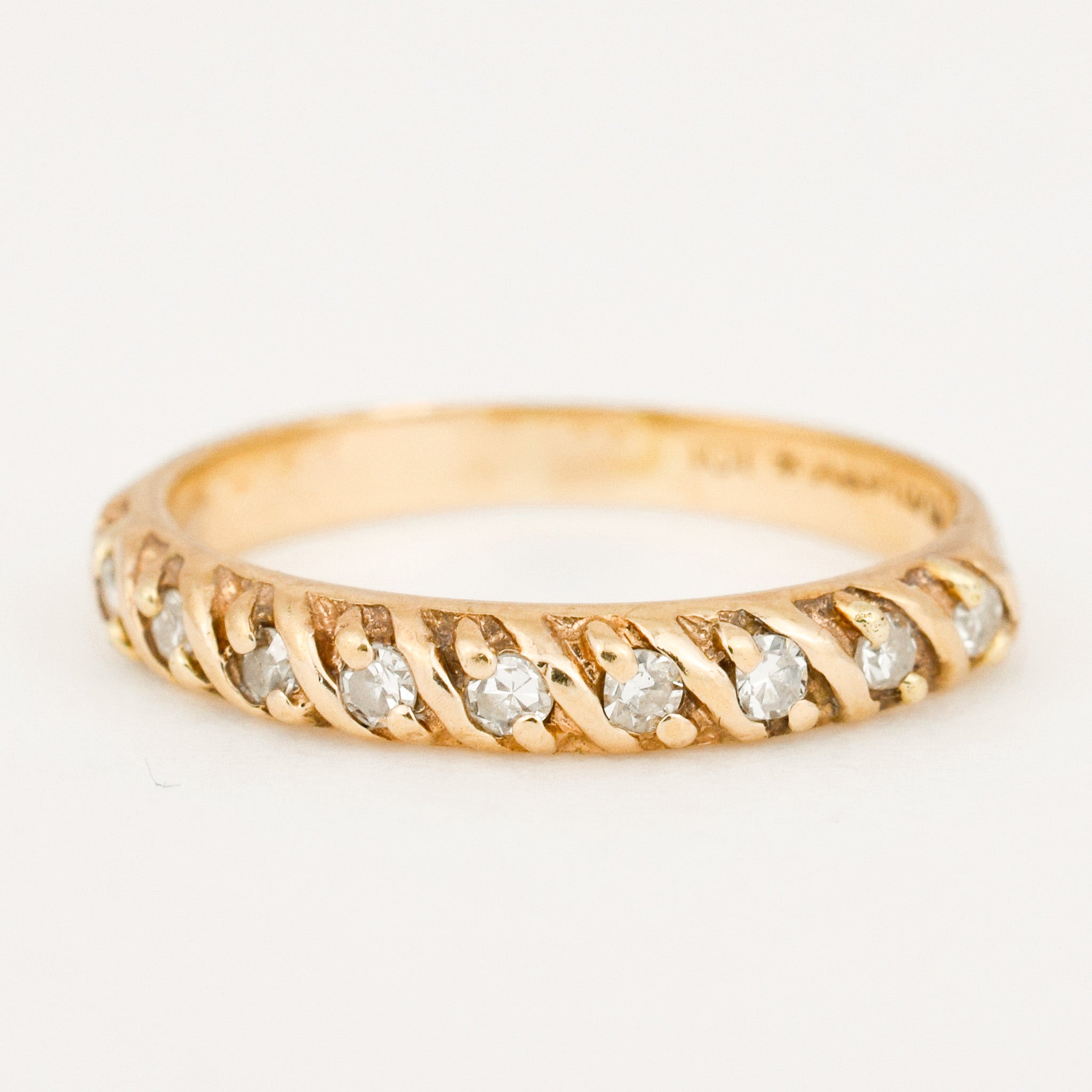 vintage gold Dainty Diamond Band