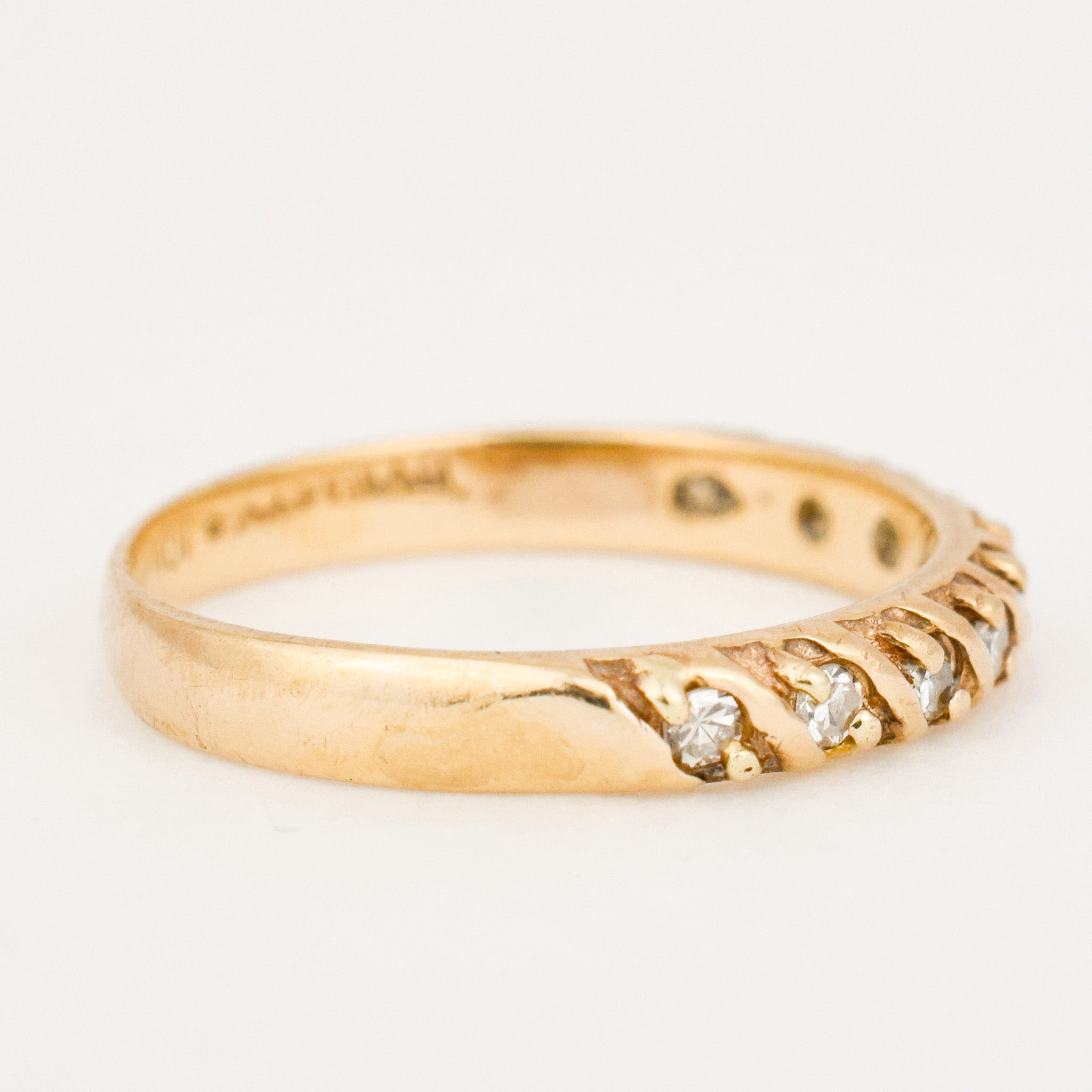 vintage gold Dainty Diamond Band