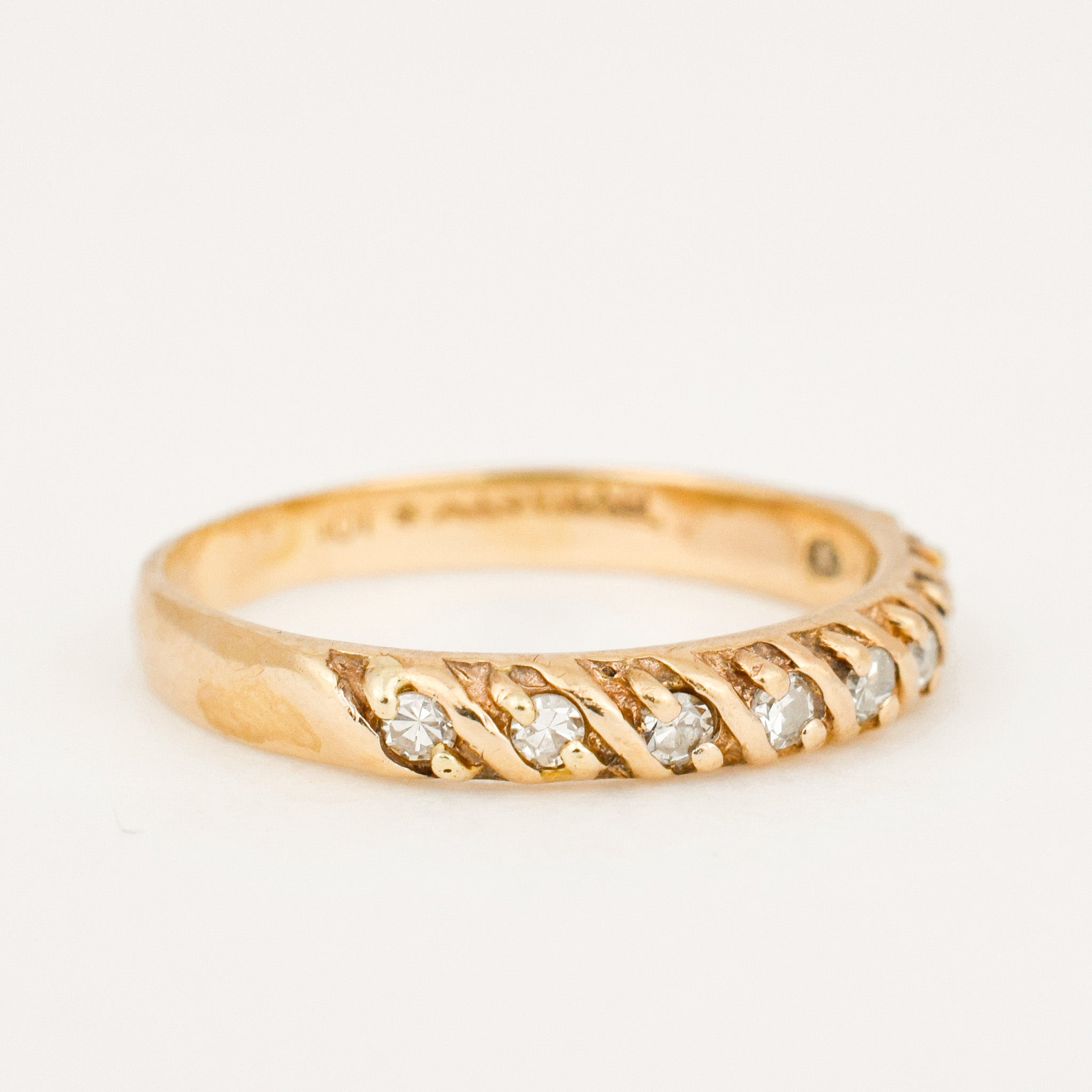 vintage gold Dainty Diamond Band