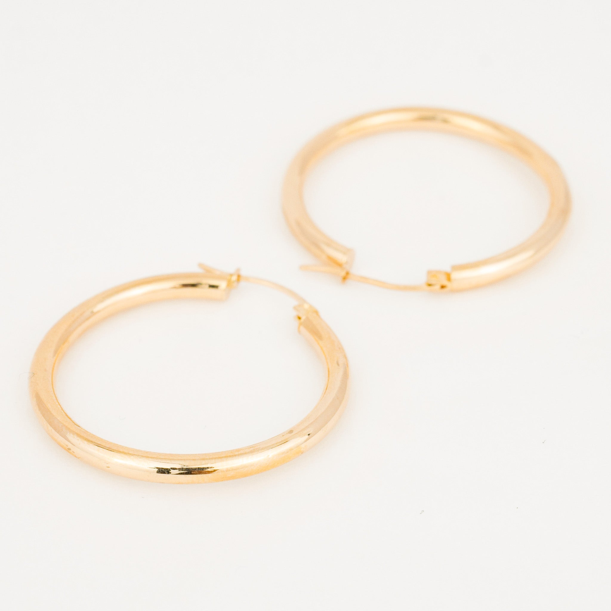 34.5 mm Gold Hoop Earrings