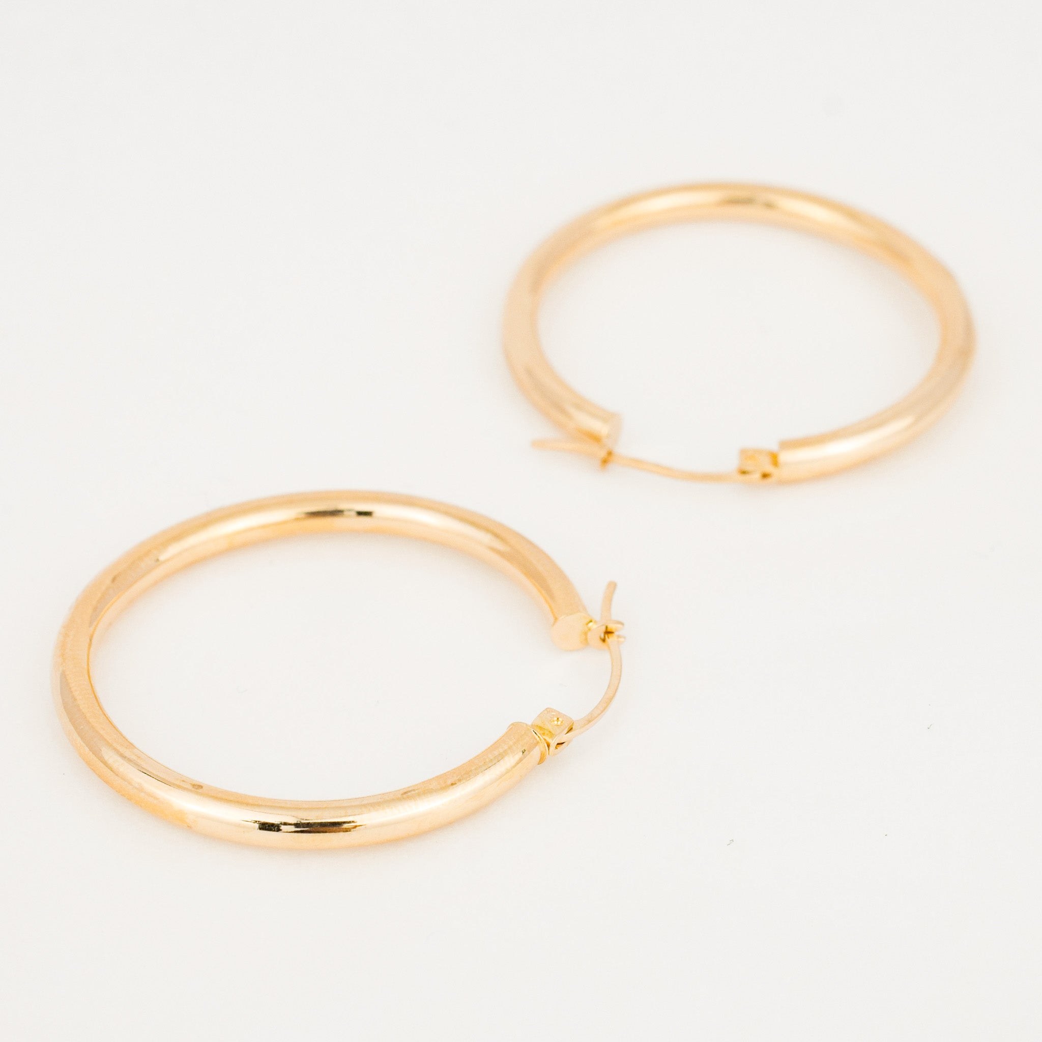 34.5 mm Gold Hoop Earrings