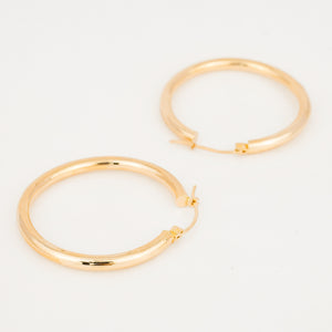 34.5 mm Gold Hoop Earrings