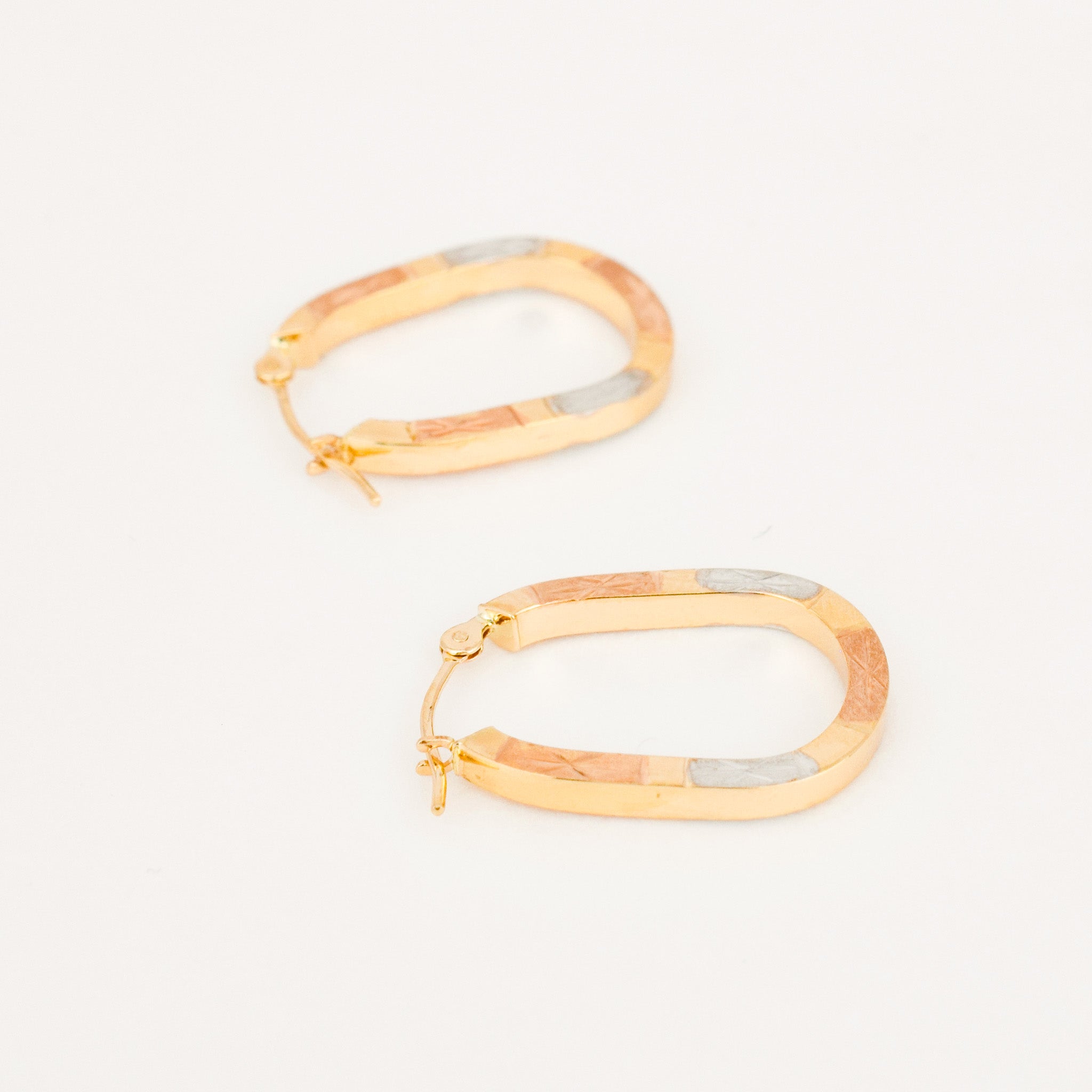 20.6 mm Tri-Tone Gold Hoops