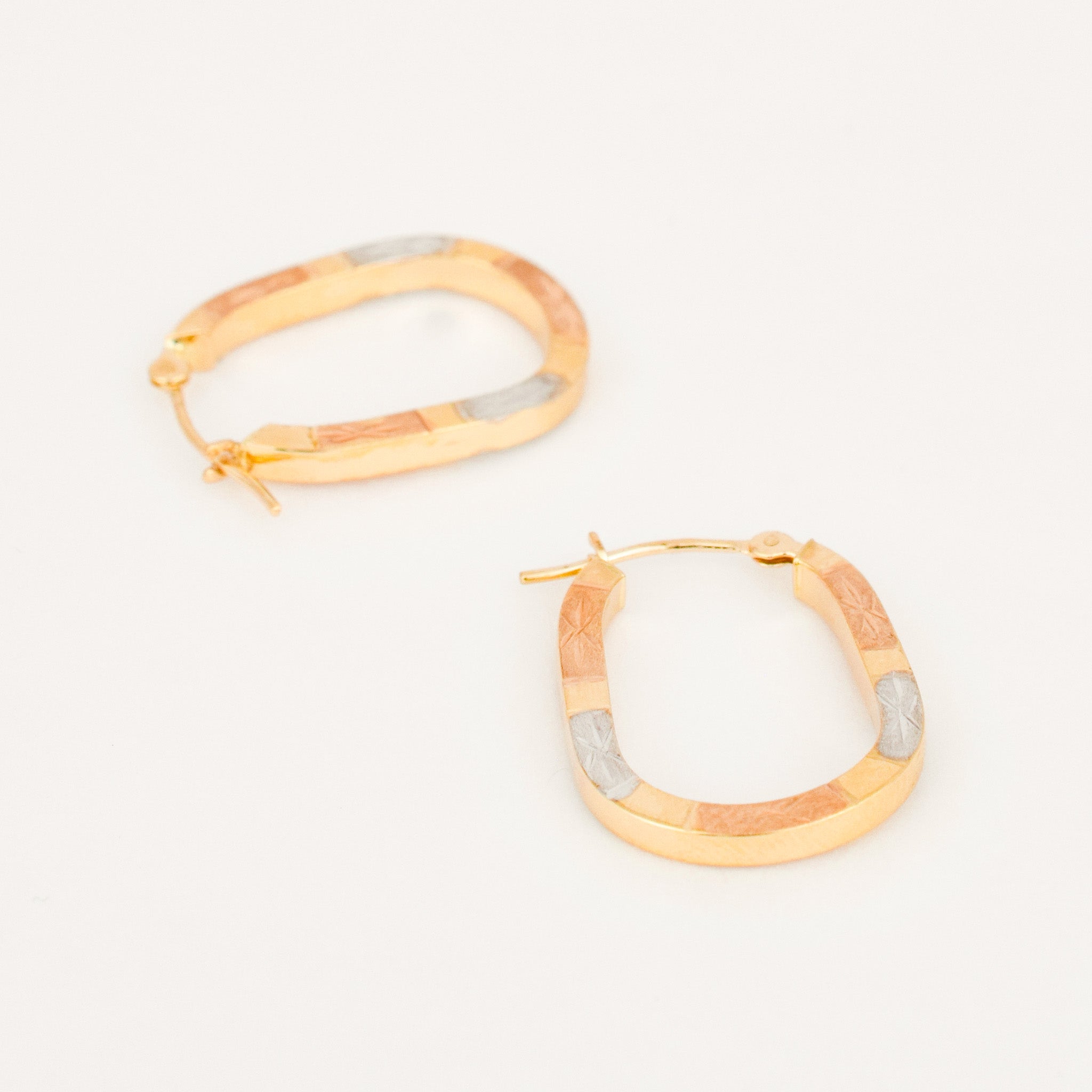 20.6 mm Tri-Tone Gold Hoops