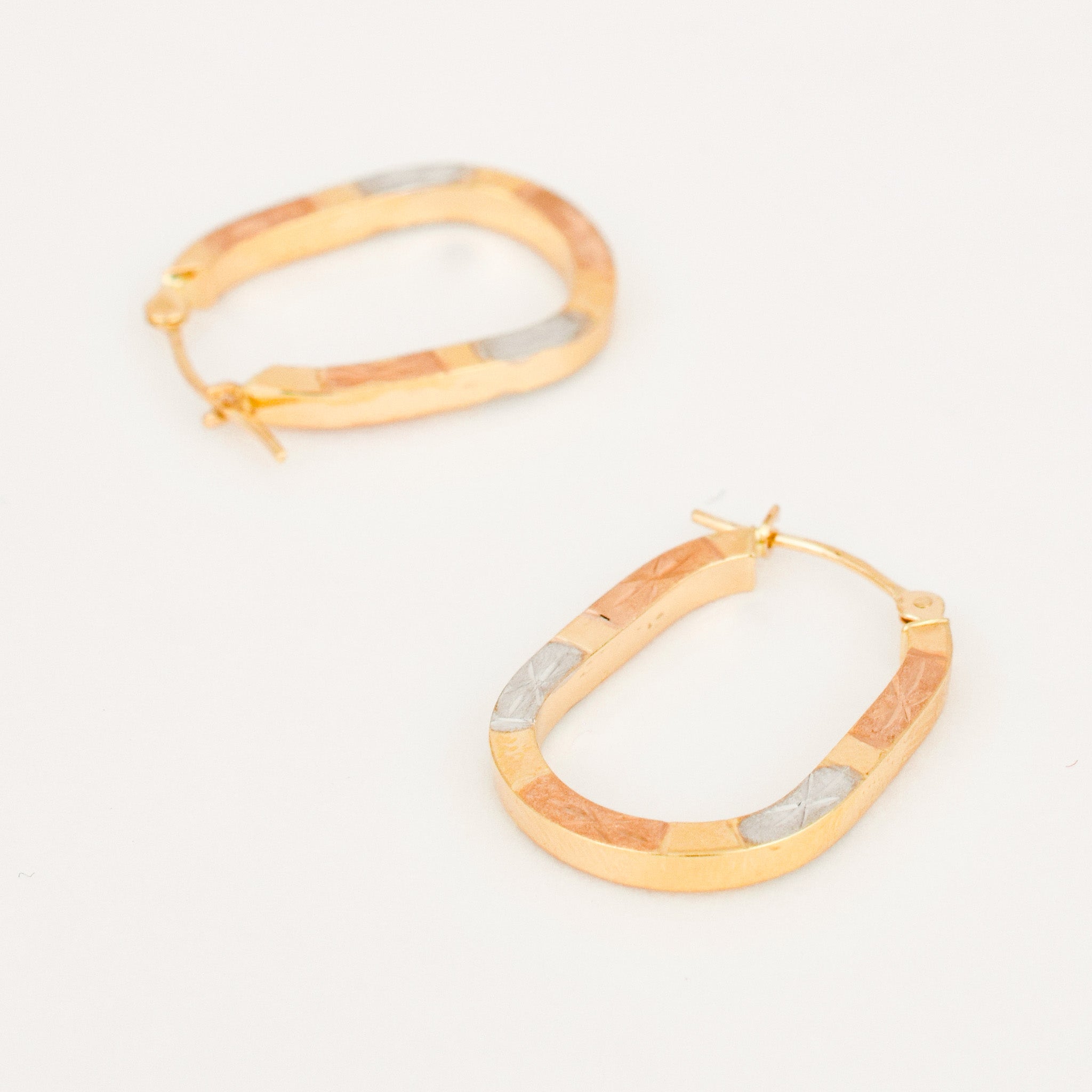 20.6 mm Tri-Tone Gold Hoops