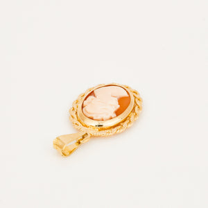 vintage gold cameo charm pendant 