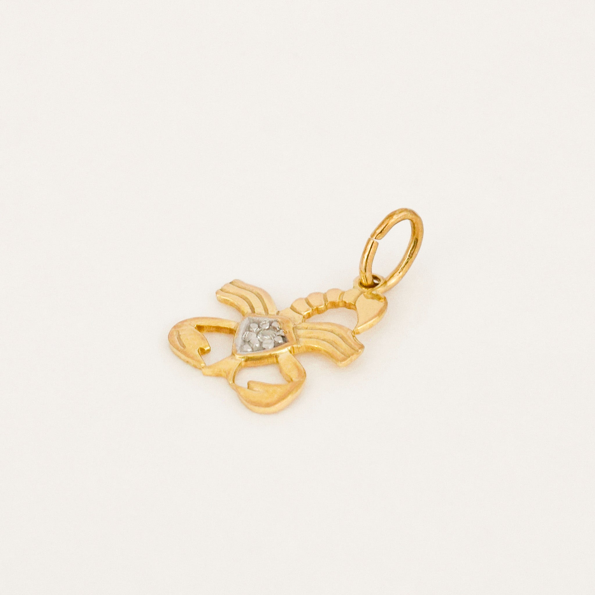 Scorpio Gold Zodiac Charm with Diamond