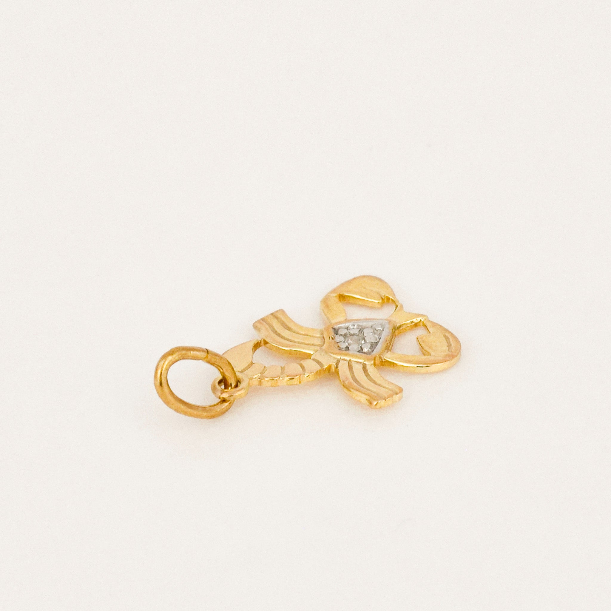Scorpio Gold Zodiac Charm with Diamond