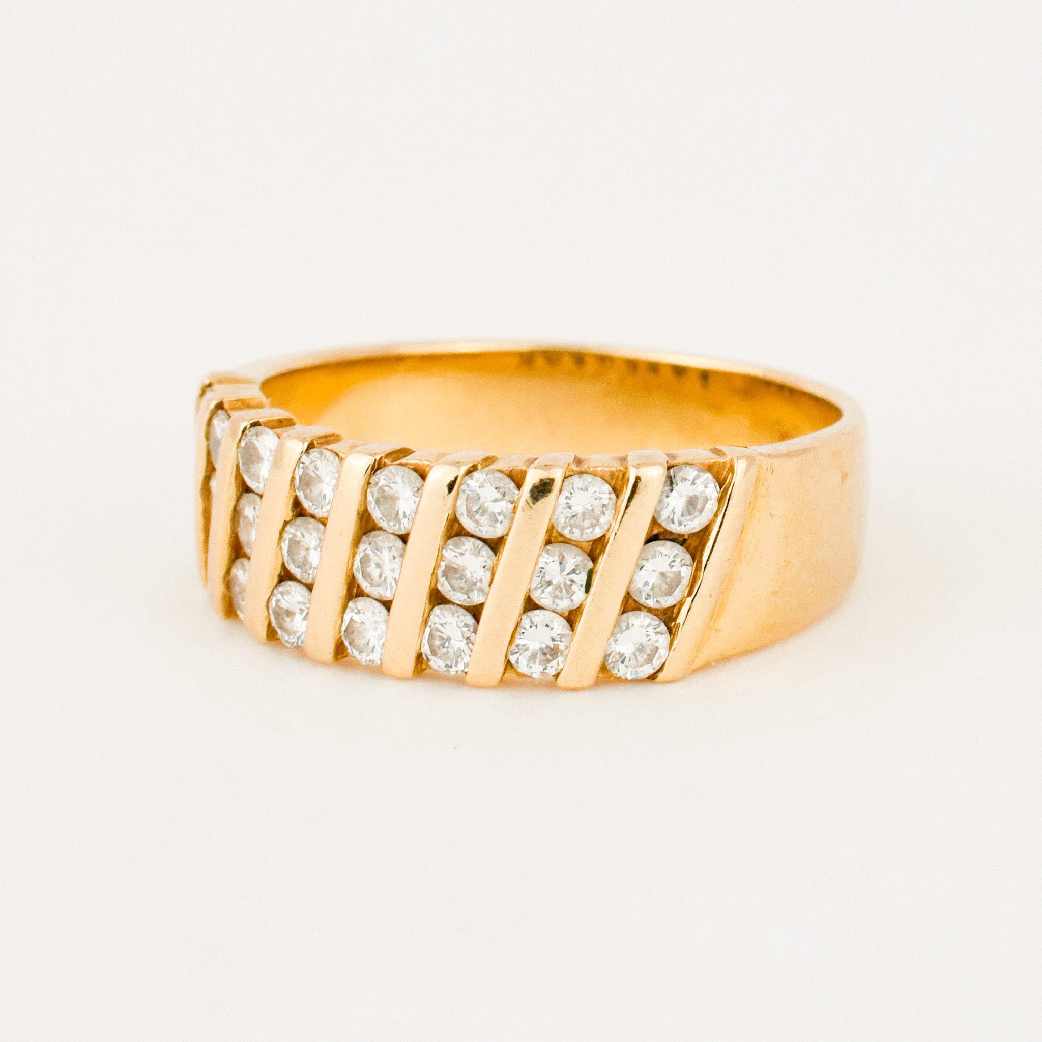 vintage triple row diamond band 
