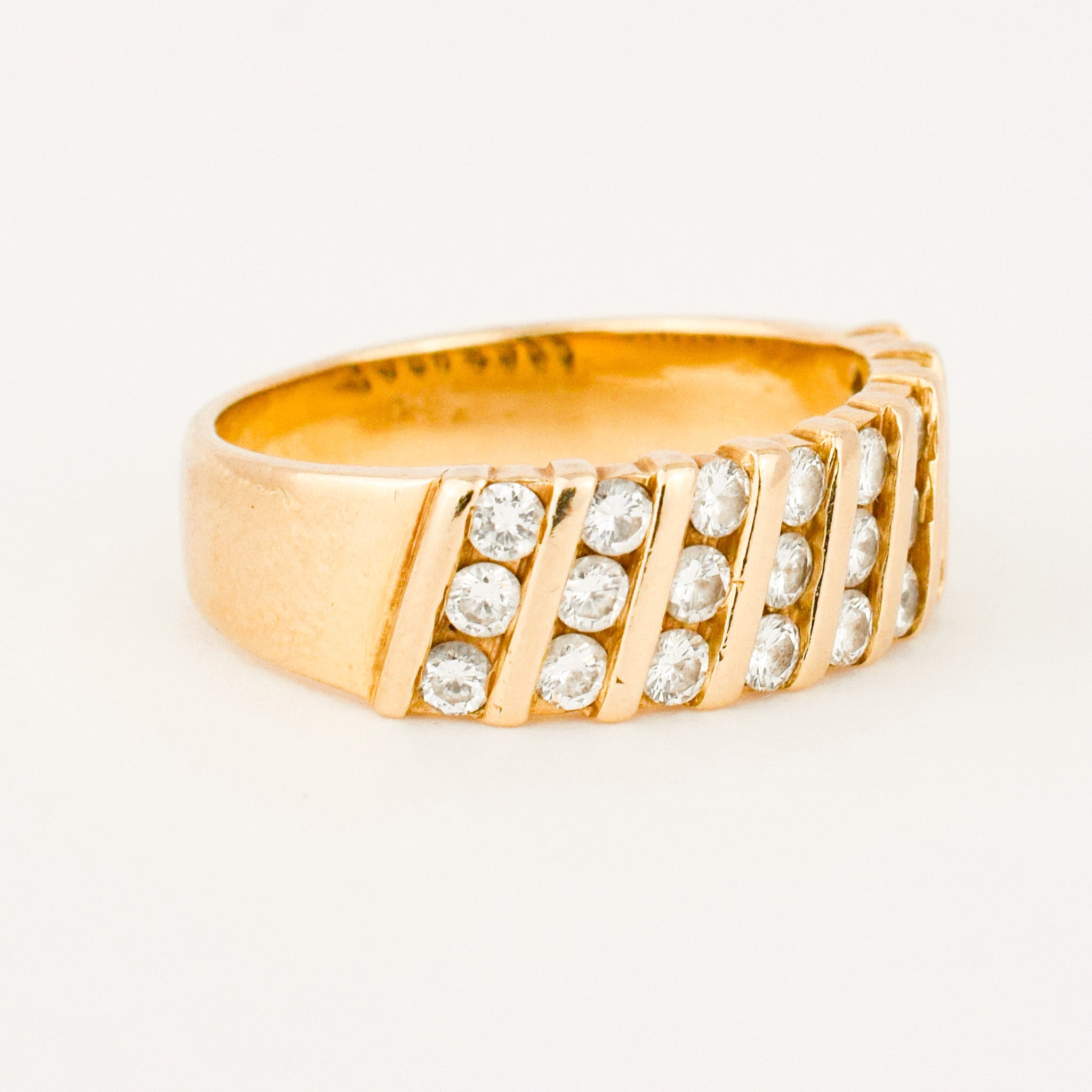vintage triple row diamond band 