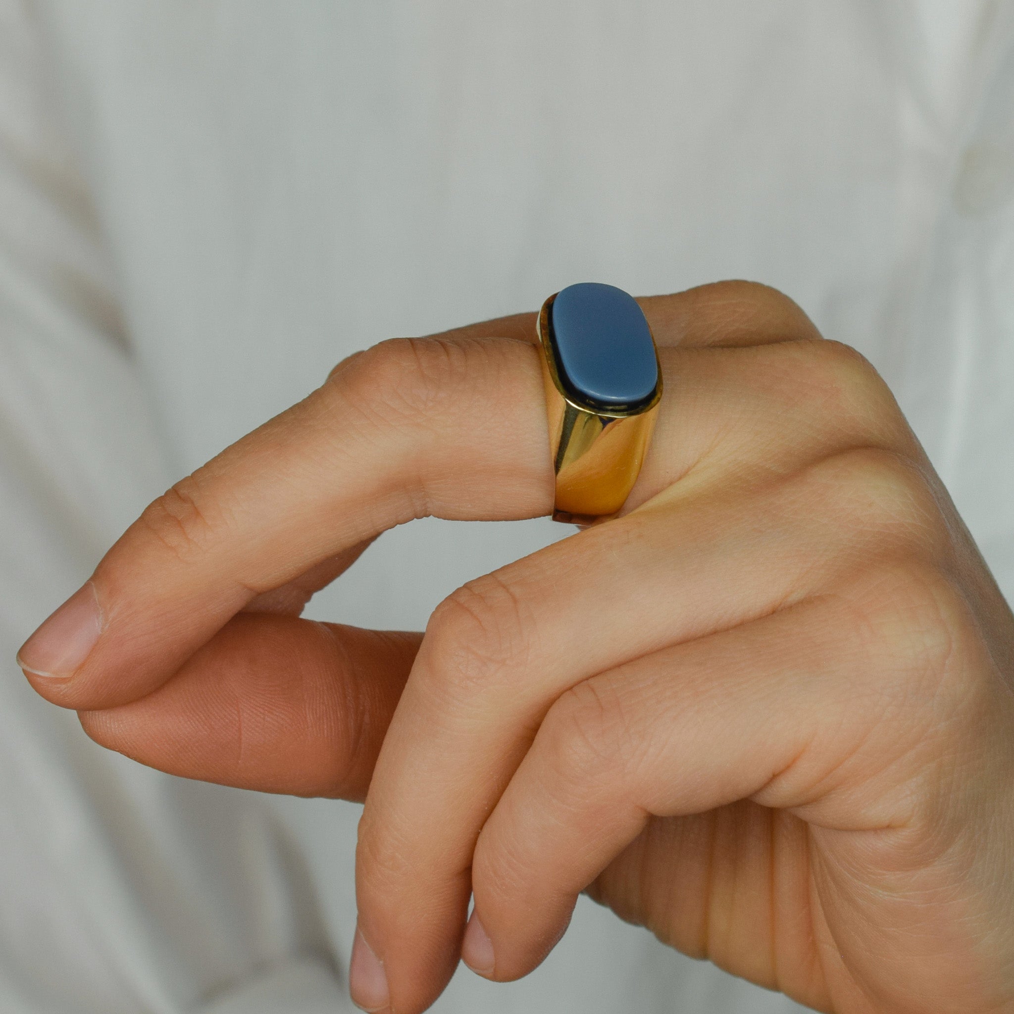 Buttery Gold and Blue Saddle Ring