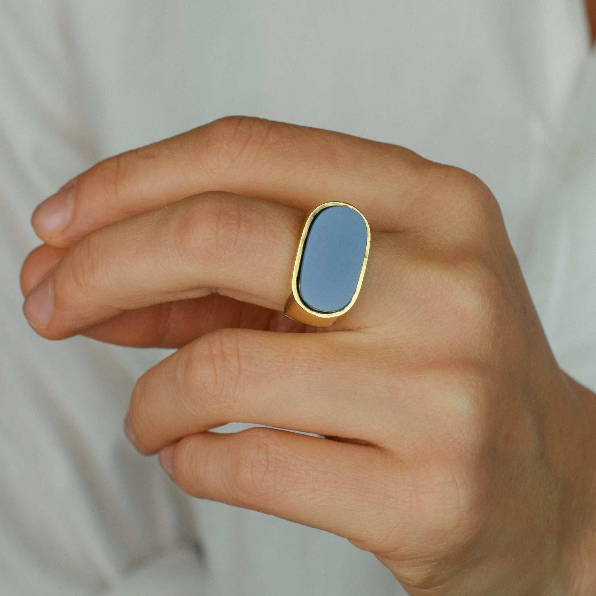 Buttery Gold and Blue Saddle Ring