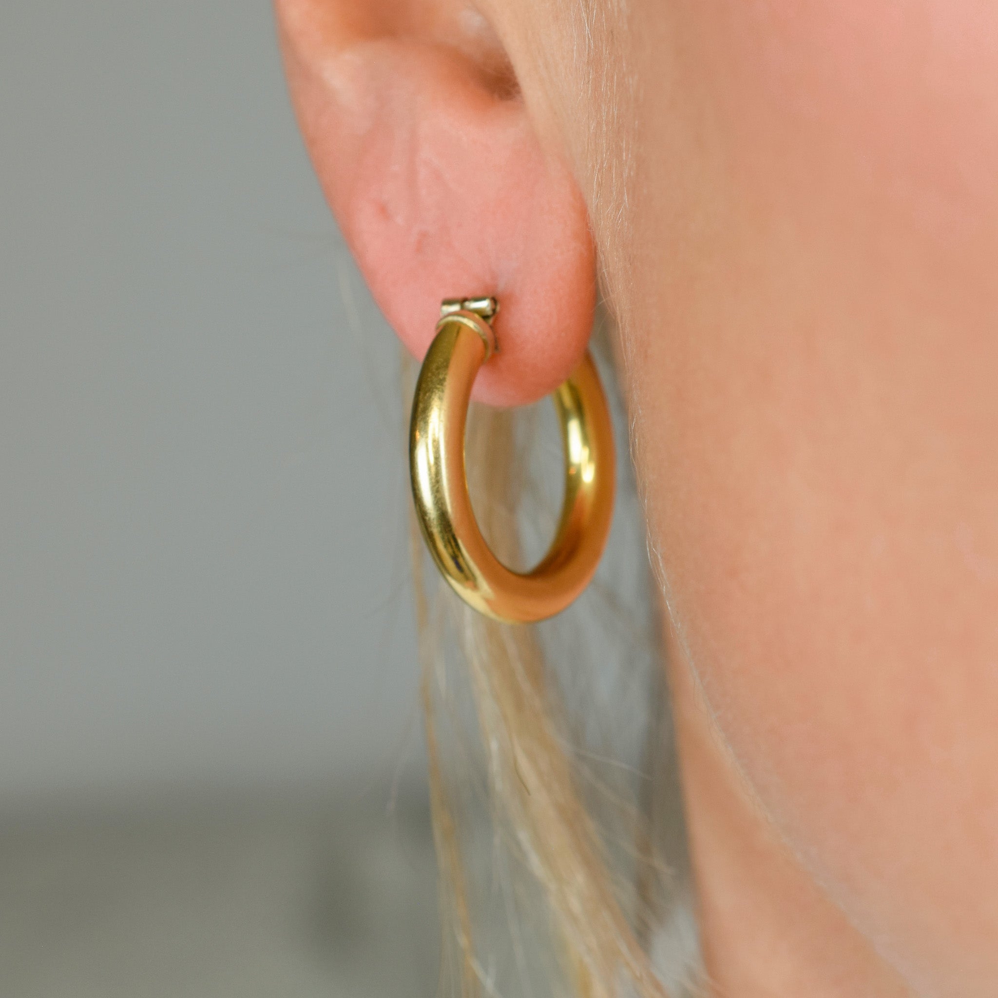 24.2 mm Buttery Gold Hoop Earrings
