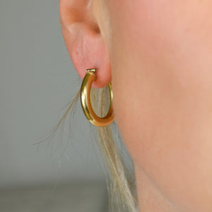 24.2 mm Buttery Gold Hoop Earrings