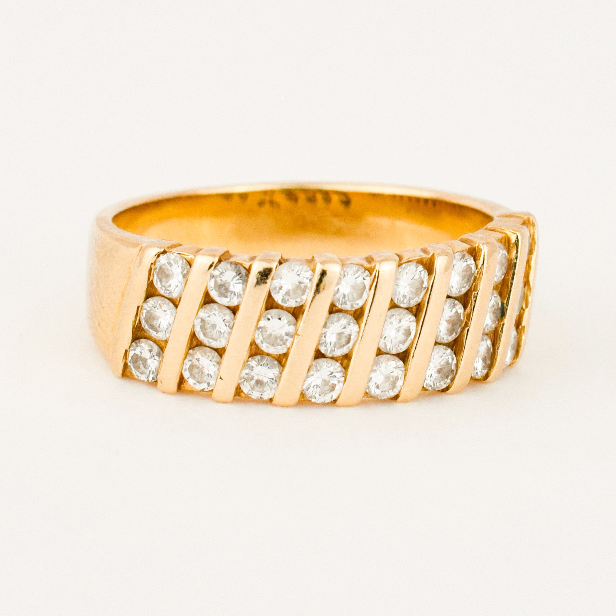 vintage triple row diamond band 