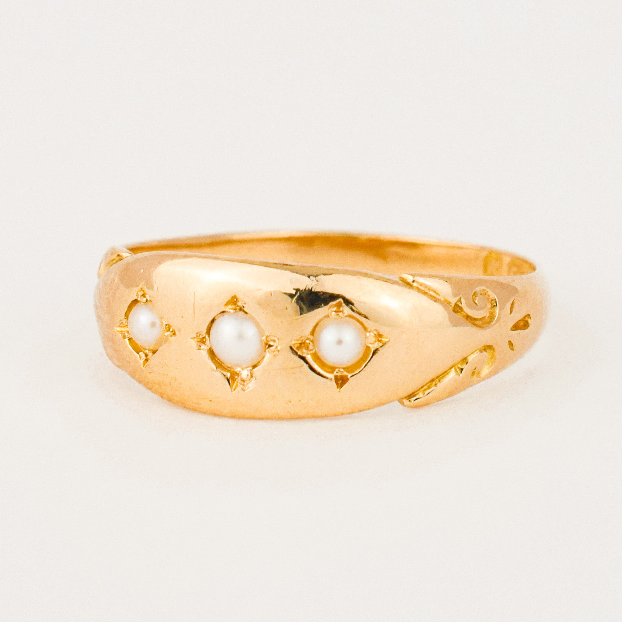 Antique Birmingham Seed Pearl Trilogy Ring