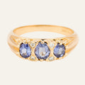 vintage Tanzanite and diamond Trilogy Ring