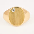 Solid Signet Ring with Diamond Accent