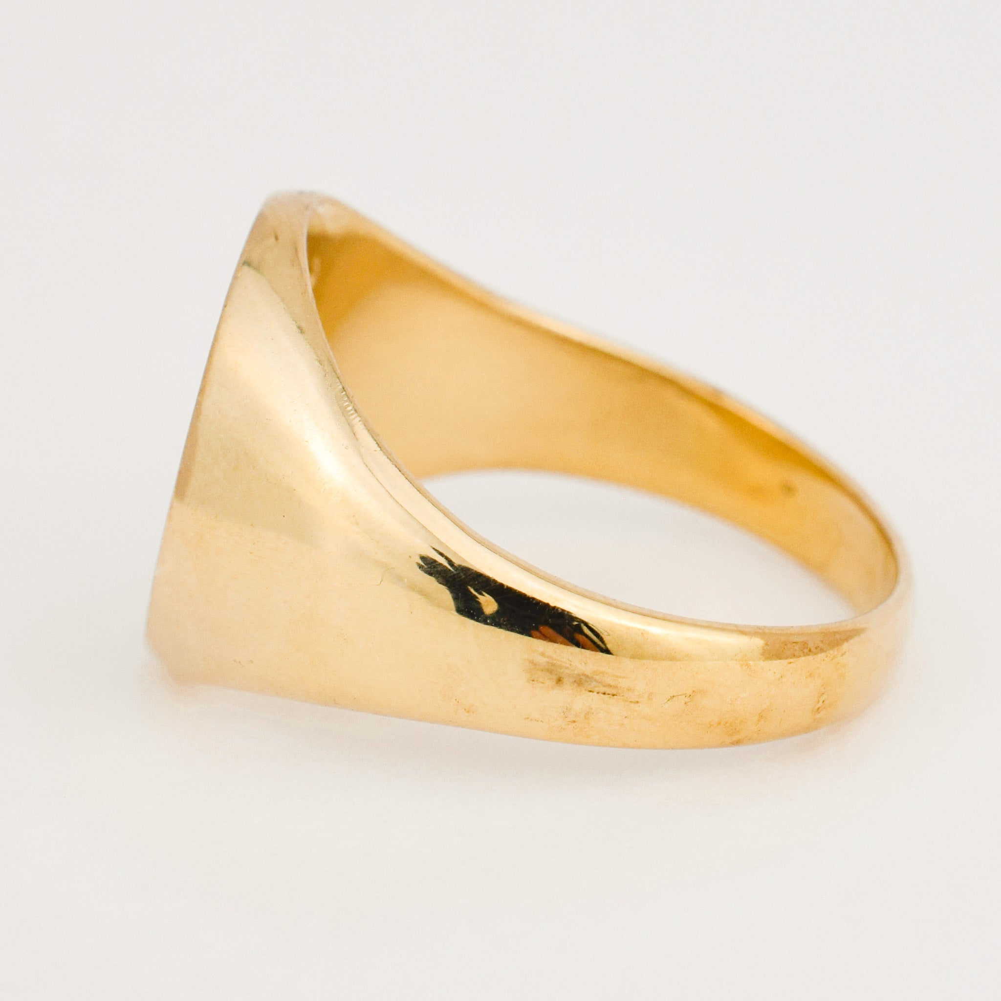 Solid Signet Ring with Diamond Accent