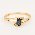 vintage Sapphire and Diamond Bypass Ring