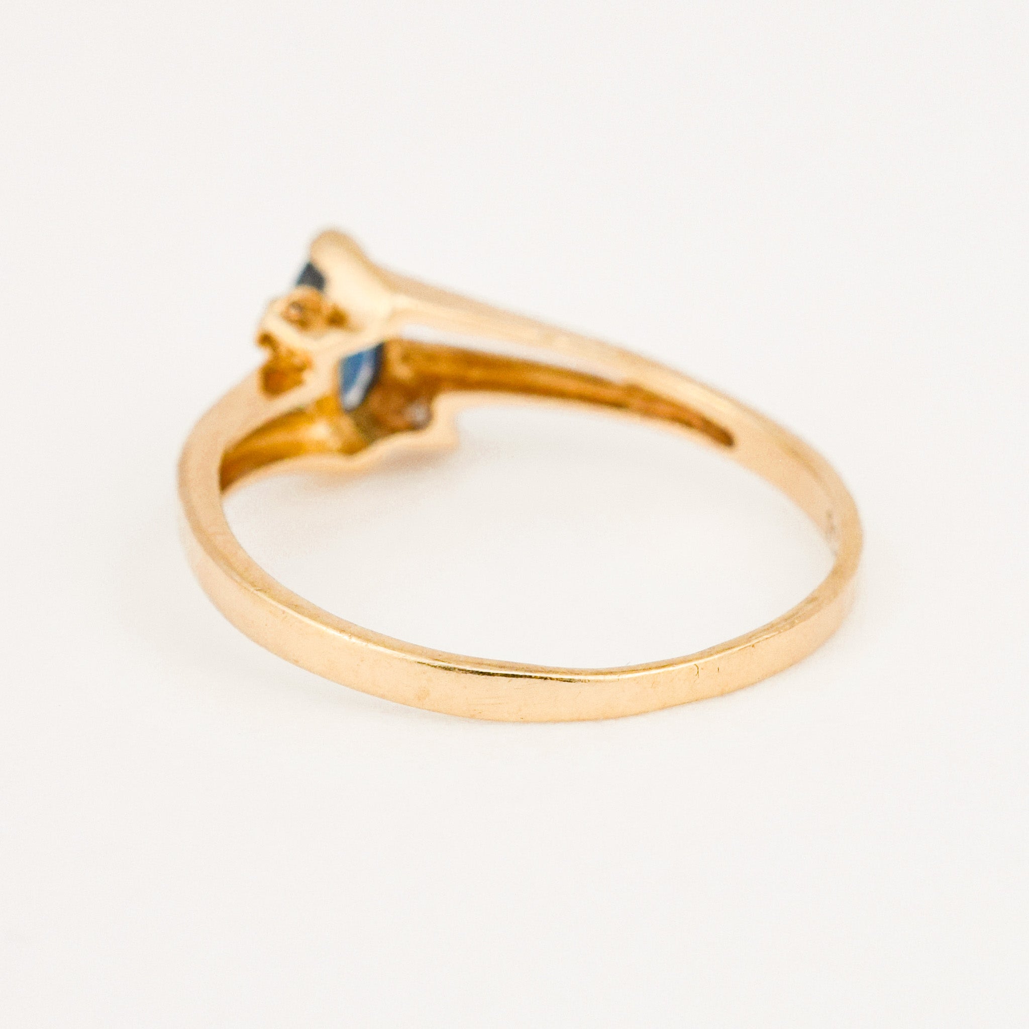 vintage Sapphire and Diamond Bypass Ring