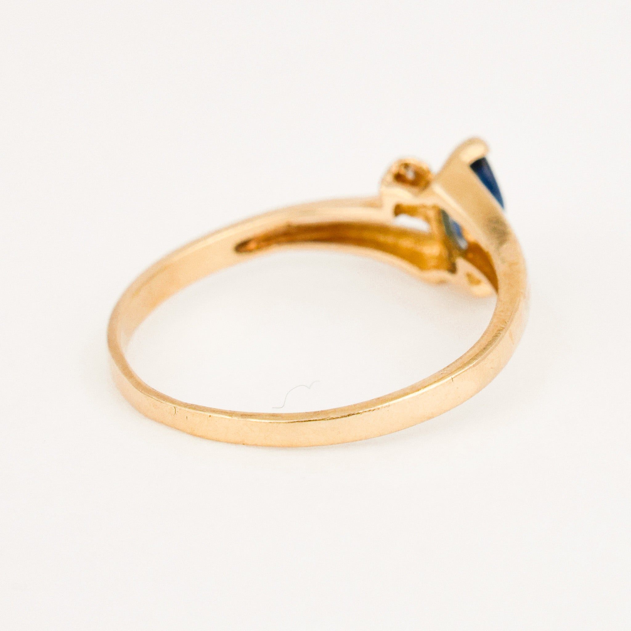 vintage Sapphire and Diamond Bypass Ring
