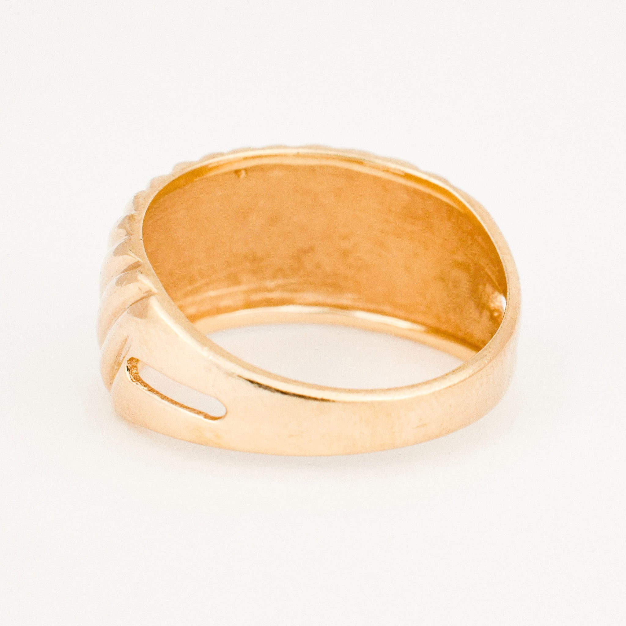 vintage 10 mm Ribbed Gold Band