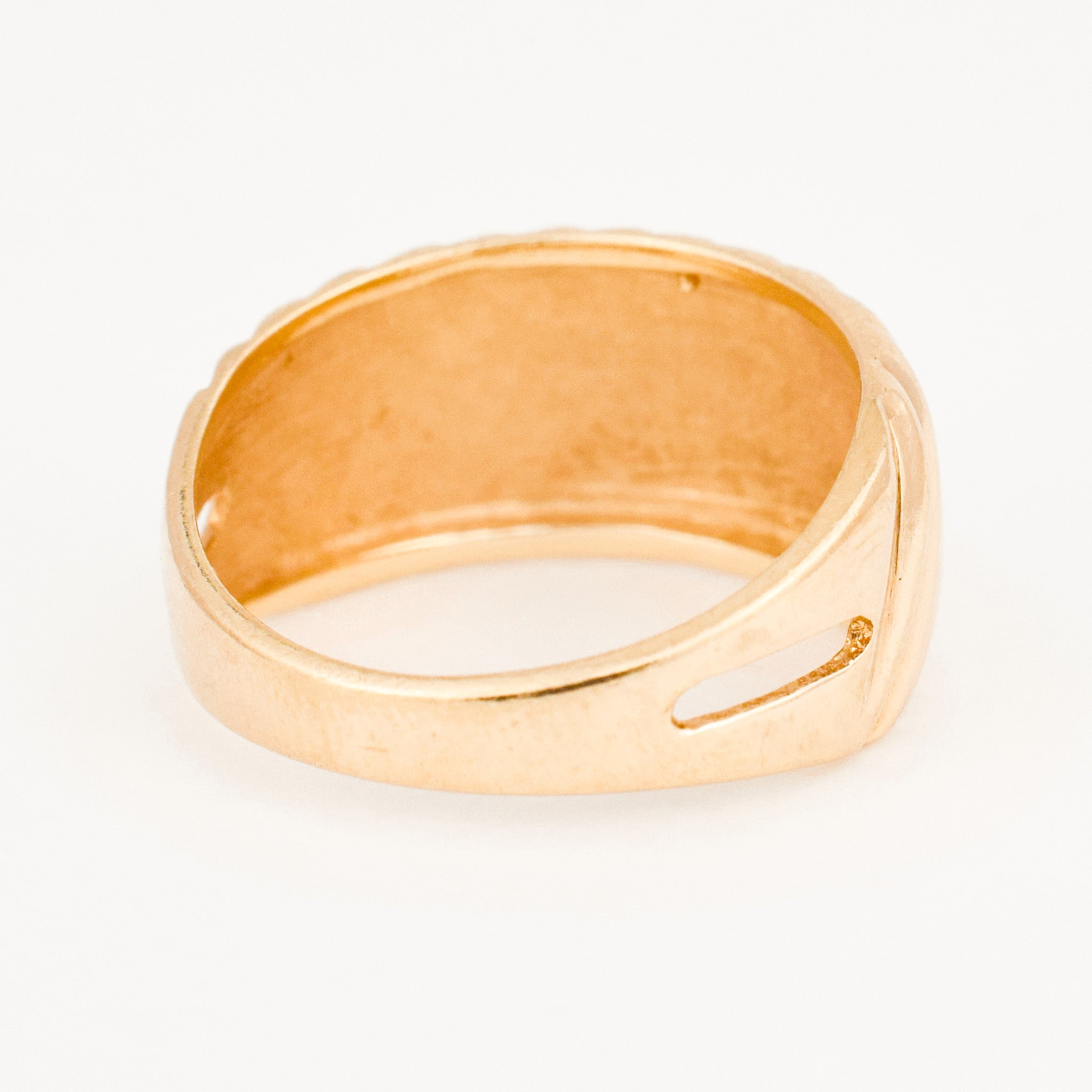 vintage 10 mm Ribbed Gold Band