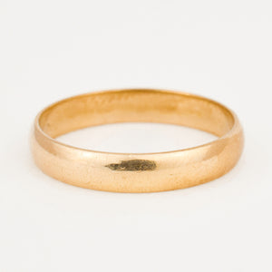 vintage 3.5 mm Smooth Gold Wedding Band