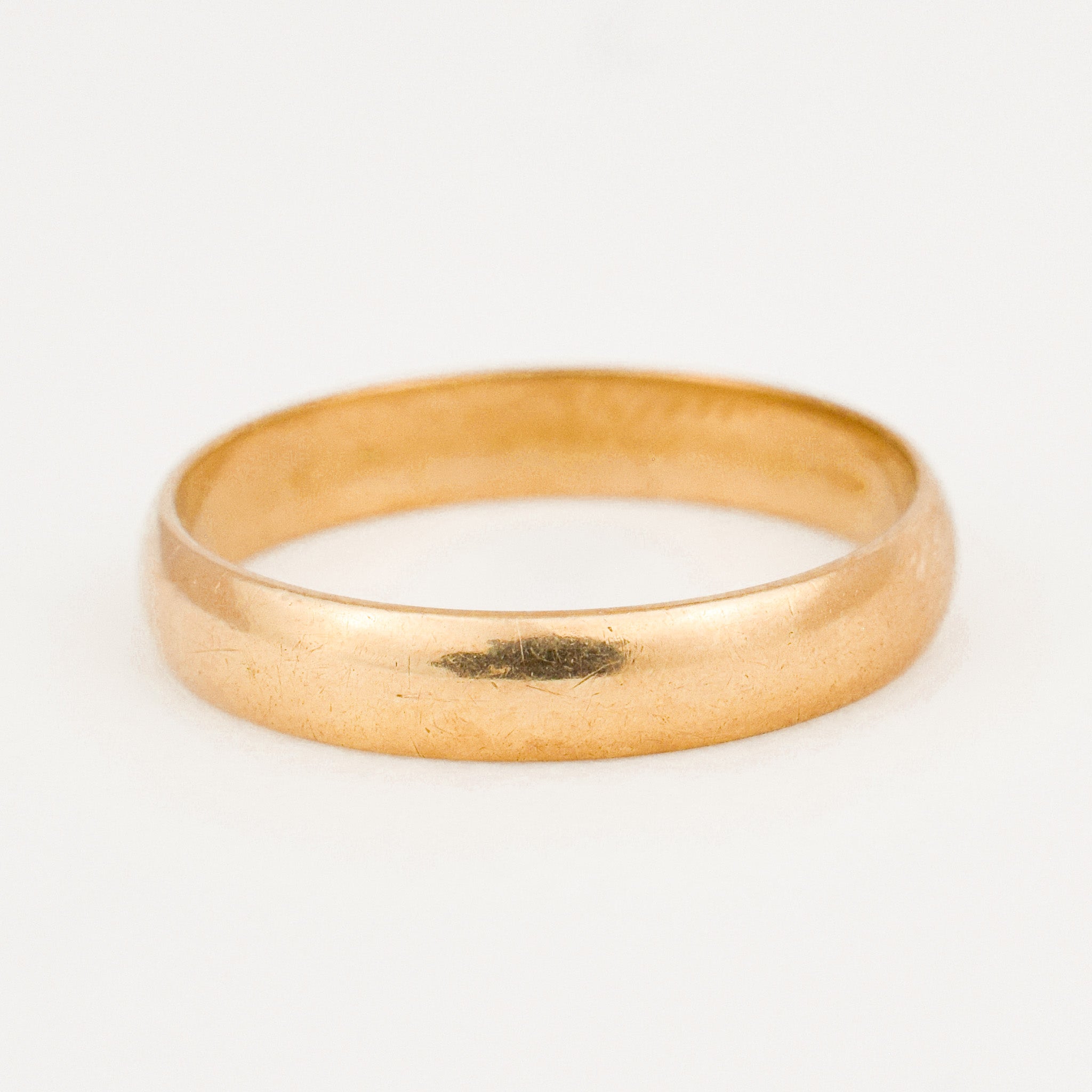 vintage 3.5 mm Smooth Gold Wedding Band