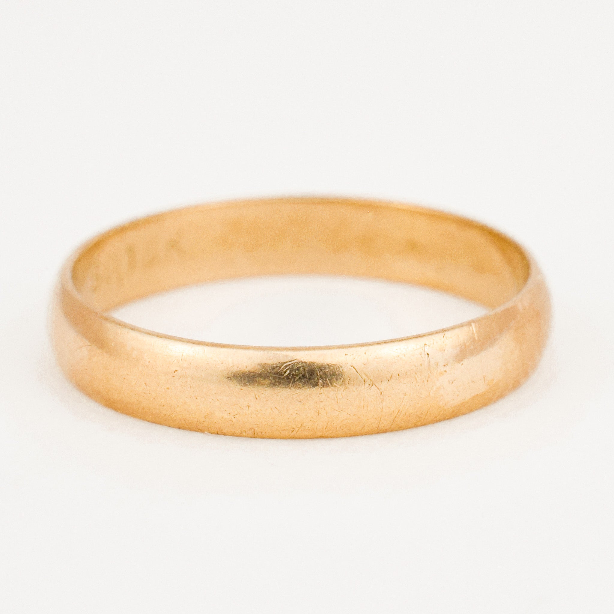 vintage 3.5 mm Smooth Gold Wedding Band