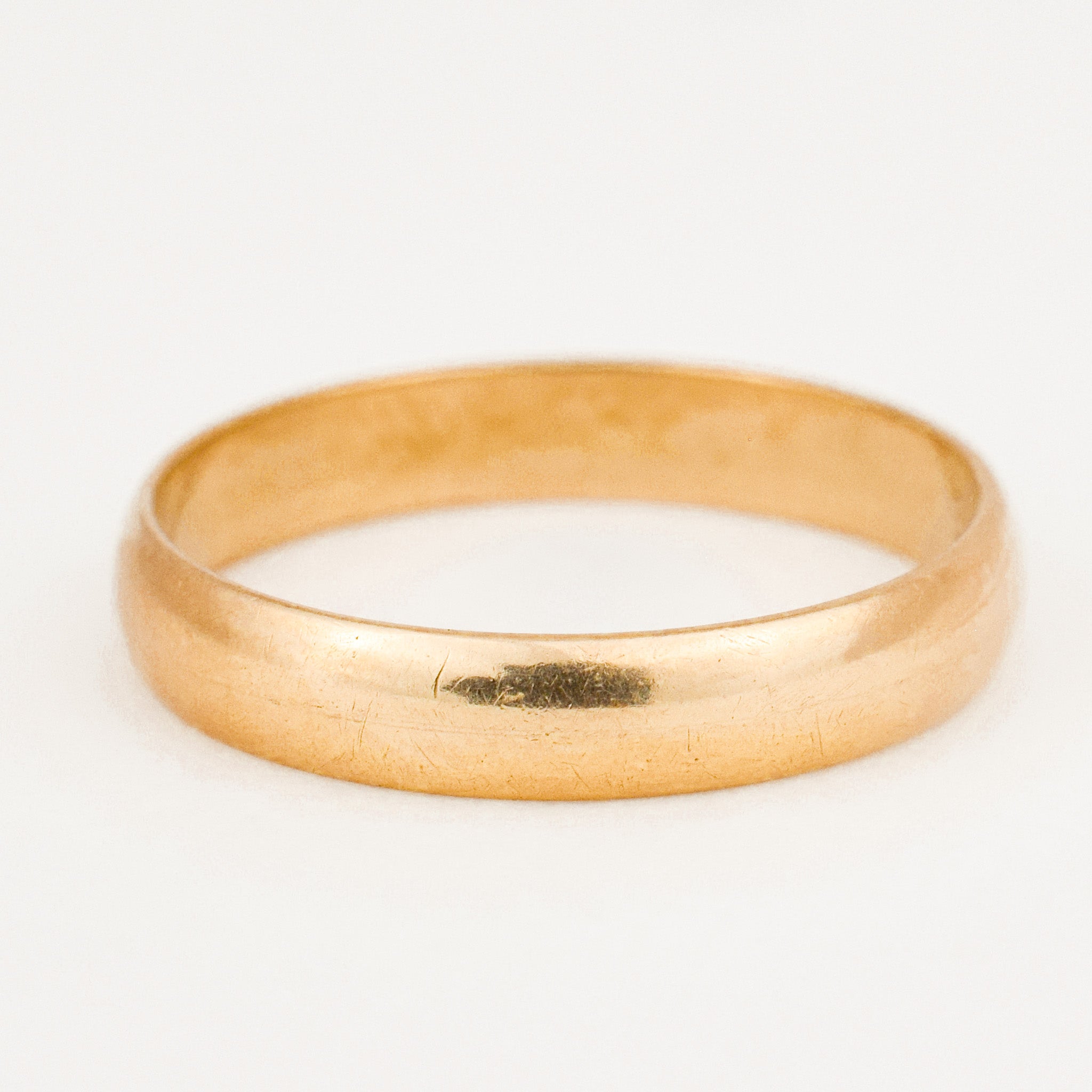 vintage 3.5 mm Smooth Gold Wedding Band