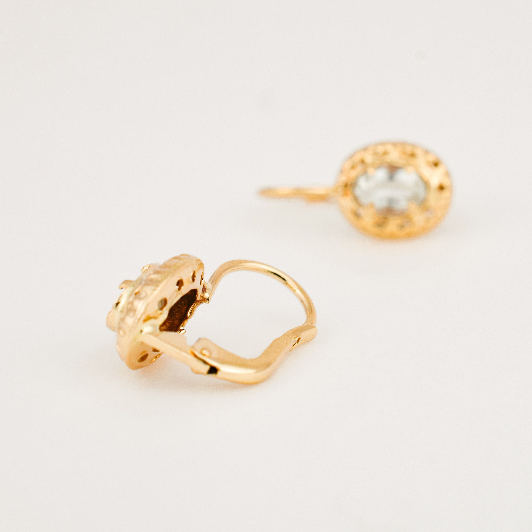 vintage Dreamy Green Amethyst Drop Hoops