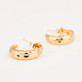 vintage 12.6 mm Etched Gold Half Hoops