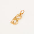 vintage gold Multi-Texture 'B' Initial Pendant