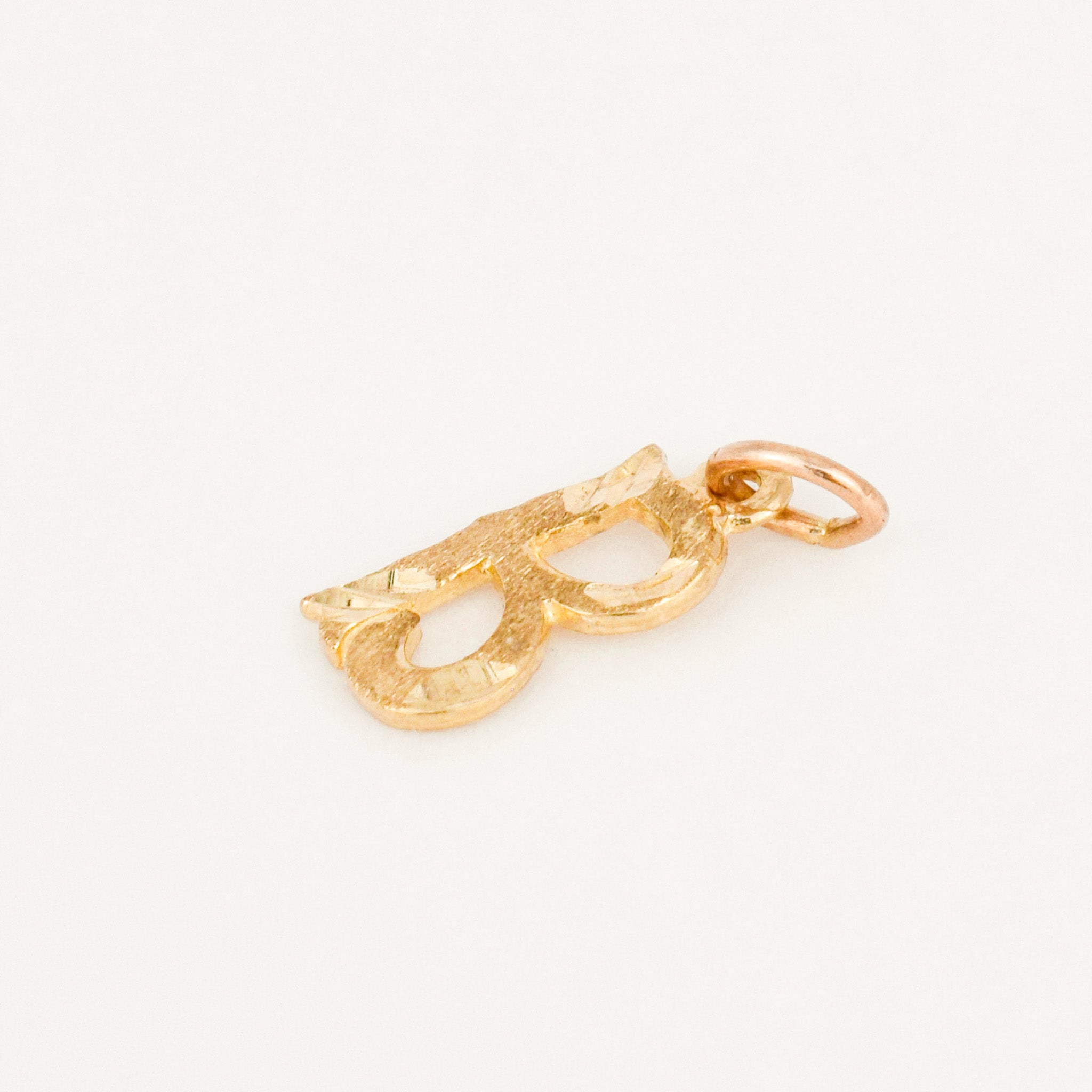 vintage gold Multi-Texture 'B' Initial Pendant