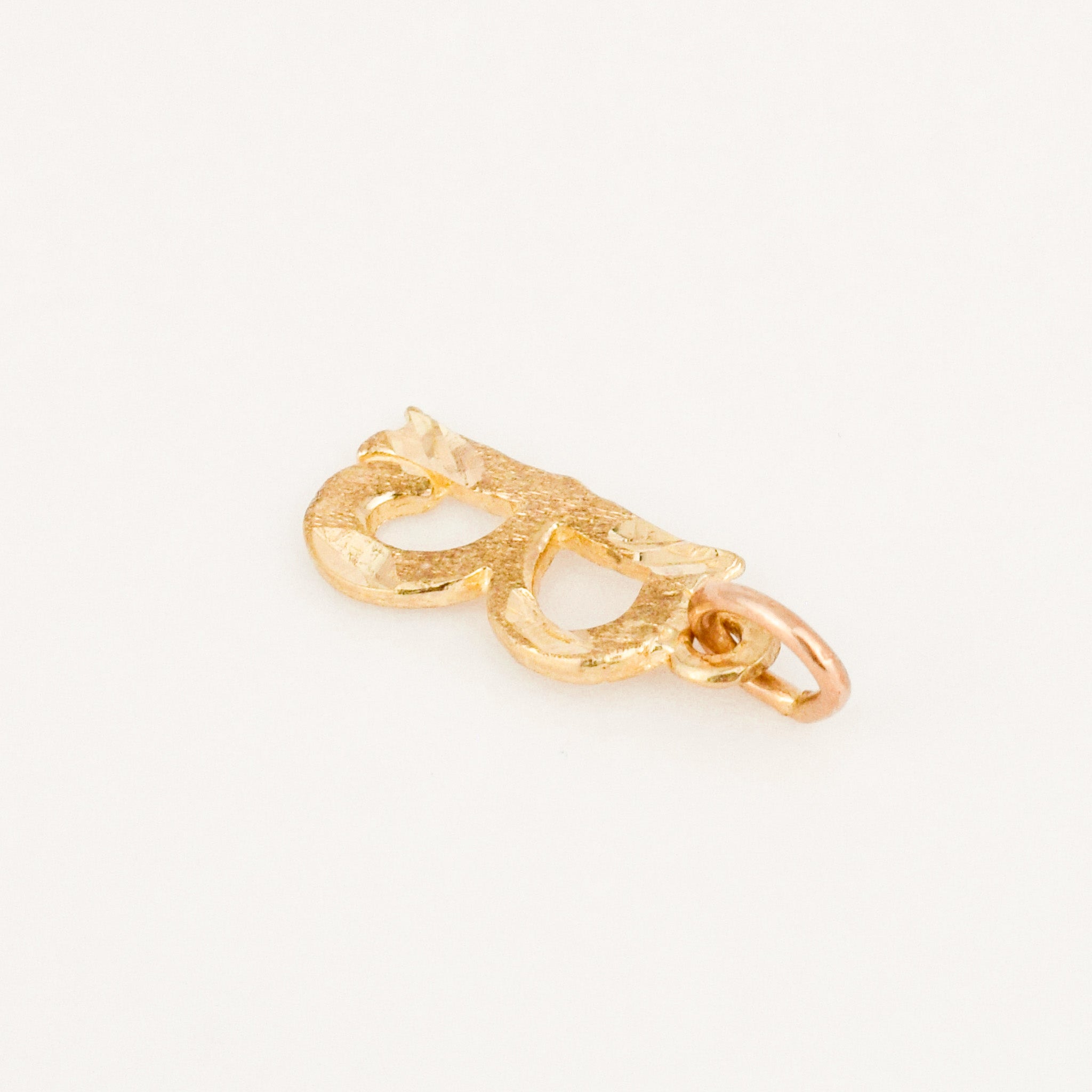 vintage gold Multi-Texture 'B' Initial Pendant