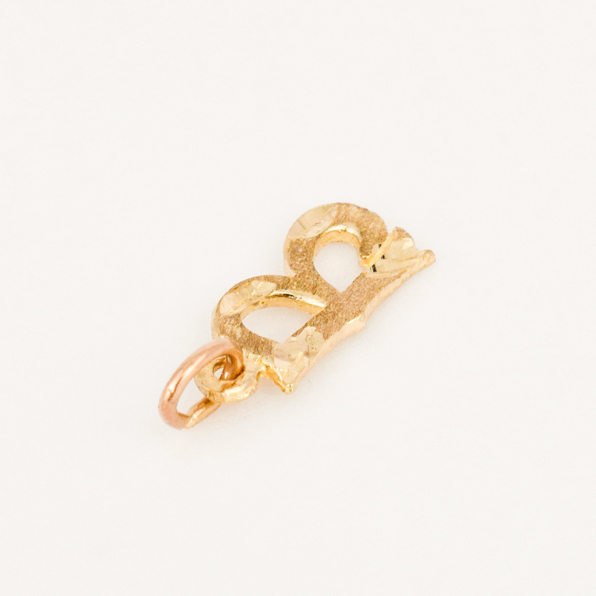 vintage gold Multi-Texture 'B' Initial Pendant