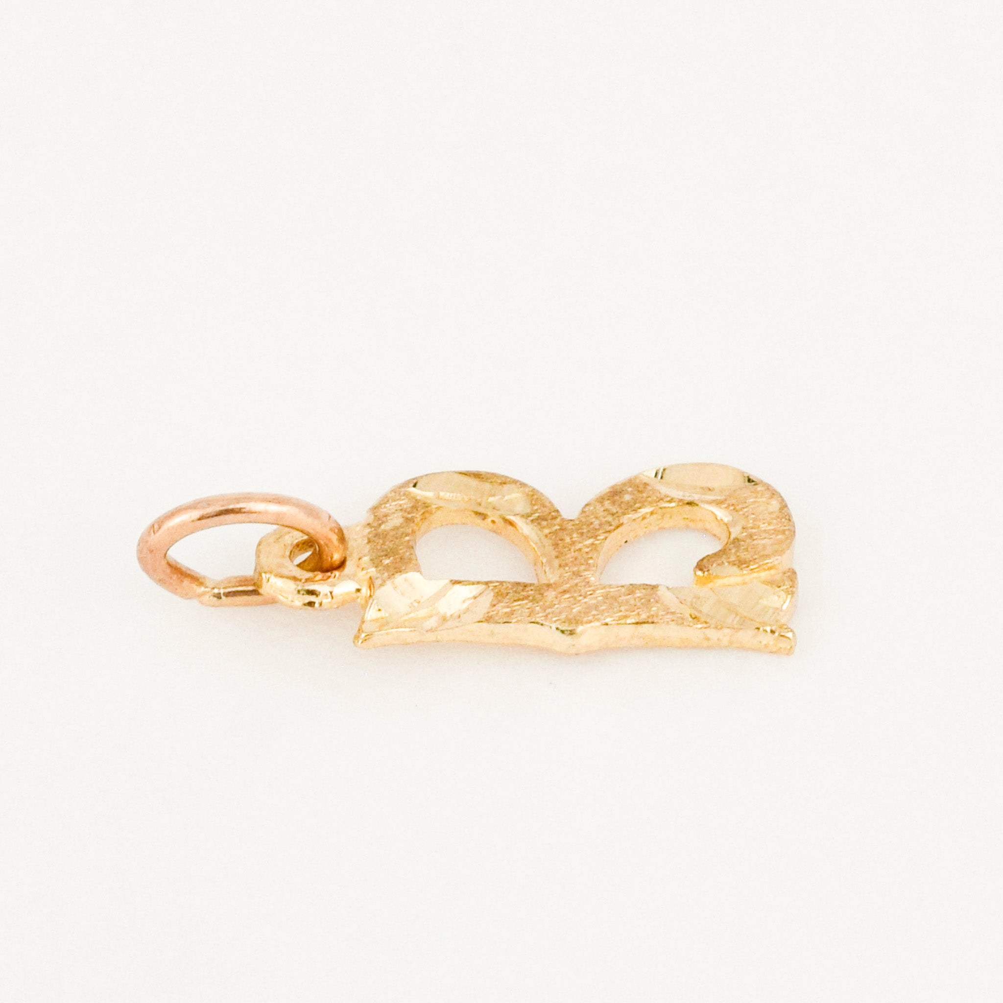 vintage gold Multi-Texture 'B' Initial Pendant