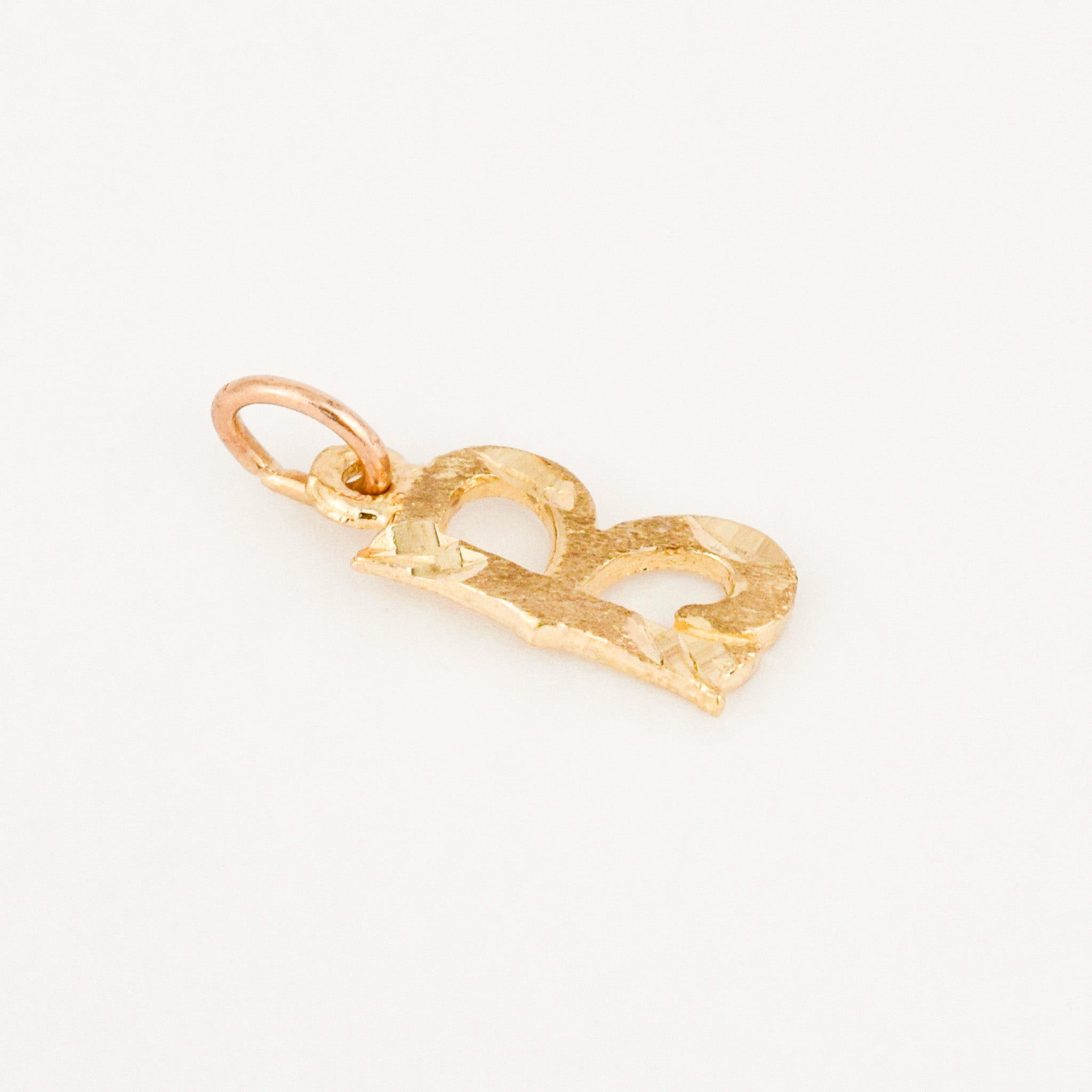 vintage gold Multi-Texture 'B' Initial Pendant