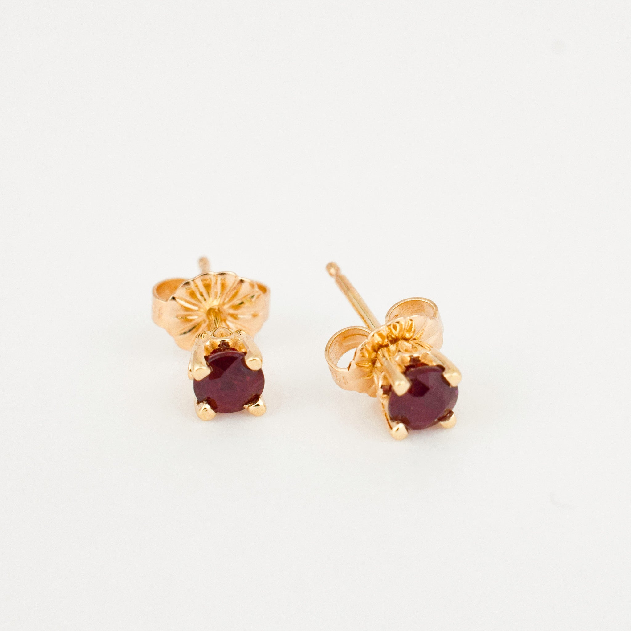 vintage Ruby Stud Earrings